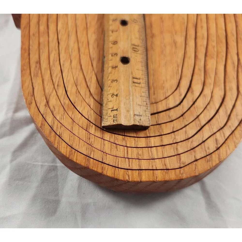 Handmade Collapsible Wooden Basket Peachwood Products Bellville OH 13